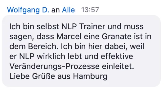 Wolfgang - ist selbst NLP Trainer